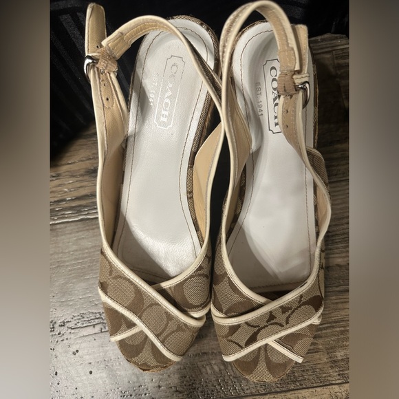 Coach Peep Toe Wedge with Sling Back - Picture 3 of 9